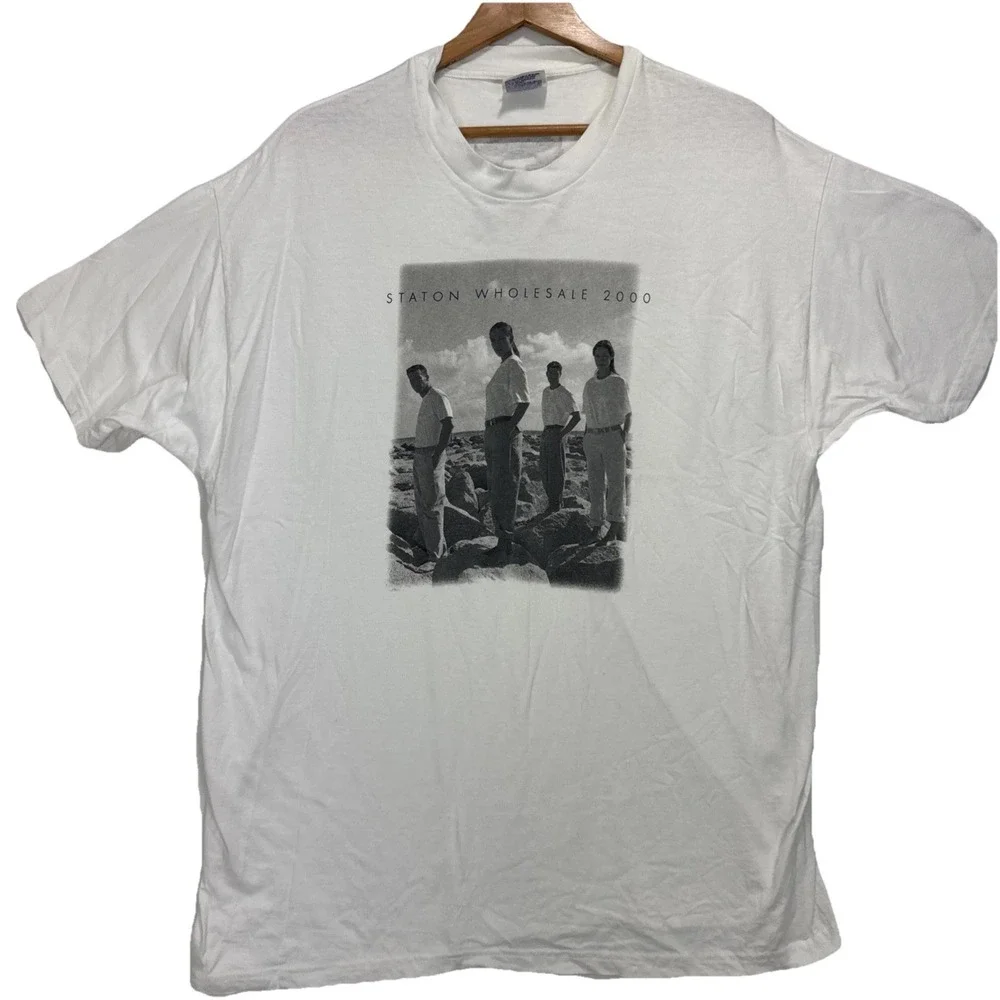 VTG‎ Y2K Hanes Beefy Staton Wholesale 2000 Graphic Tee White sz XL
